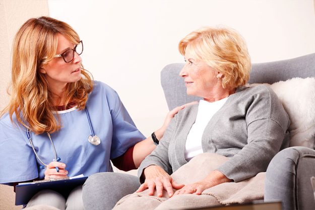 Home caregiver and senior patient Home caregiver and senior patient