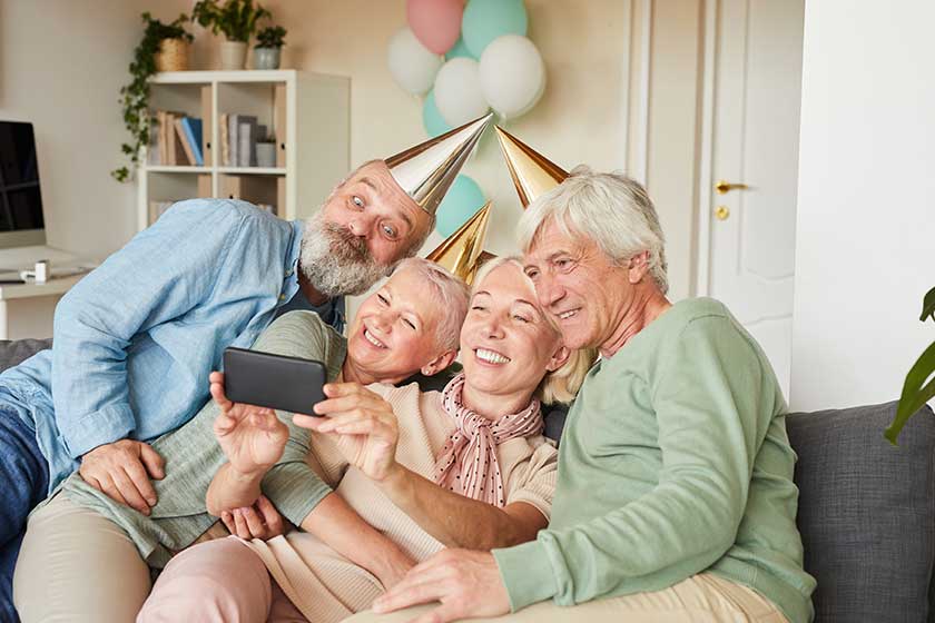 Selfie portrait of senior people Selfie portrait of senior people