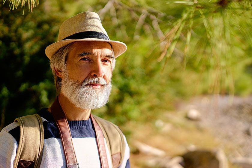 Man with beard in hat Man with beard in hat